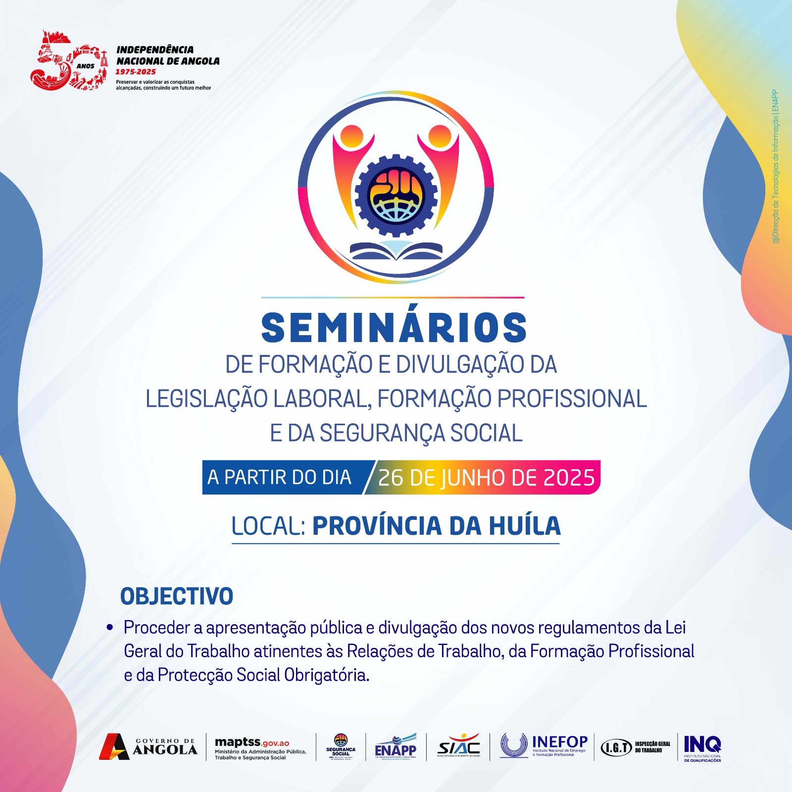 MAPTSS realiza Seminário de Formação Profissional e divulgação da Legislação Laboral da Segurança Social.